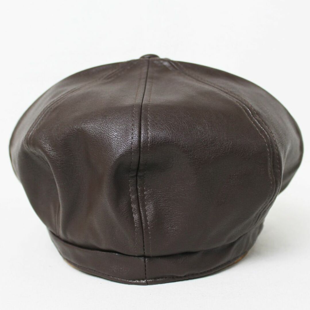 Ruben(ルーベン)の新品 RUBEN ルーベン フェイクレザー キャスケット フリーサイズ ブラウン メンズの帽子(キャスケット)の商品写真