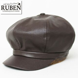 ルーベン(Ruben)の新品 RUBEN ルーベン フェイクレザー キャスケット フリーサイズ ブラウン(キャスケット)