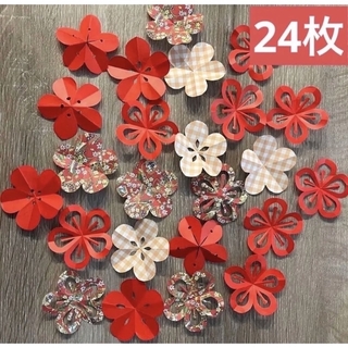 梅の花　和　折り紙　ハンドメイド　壁面飾り　お祝い　お正月　七五三(型紙/パターン)