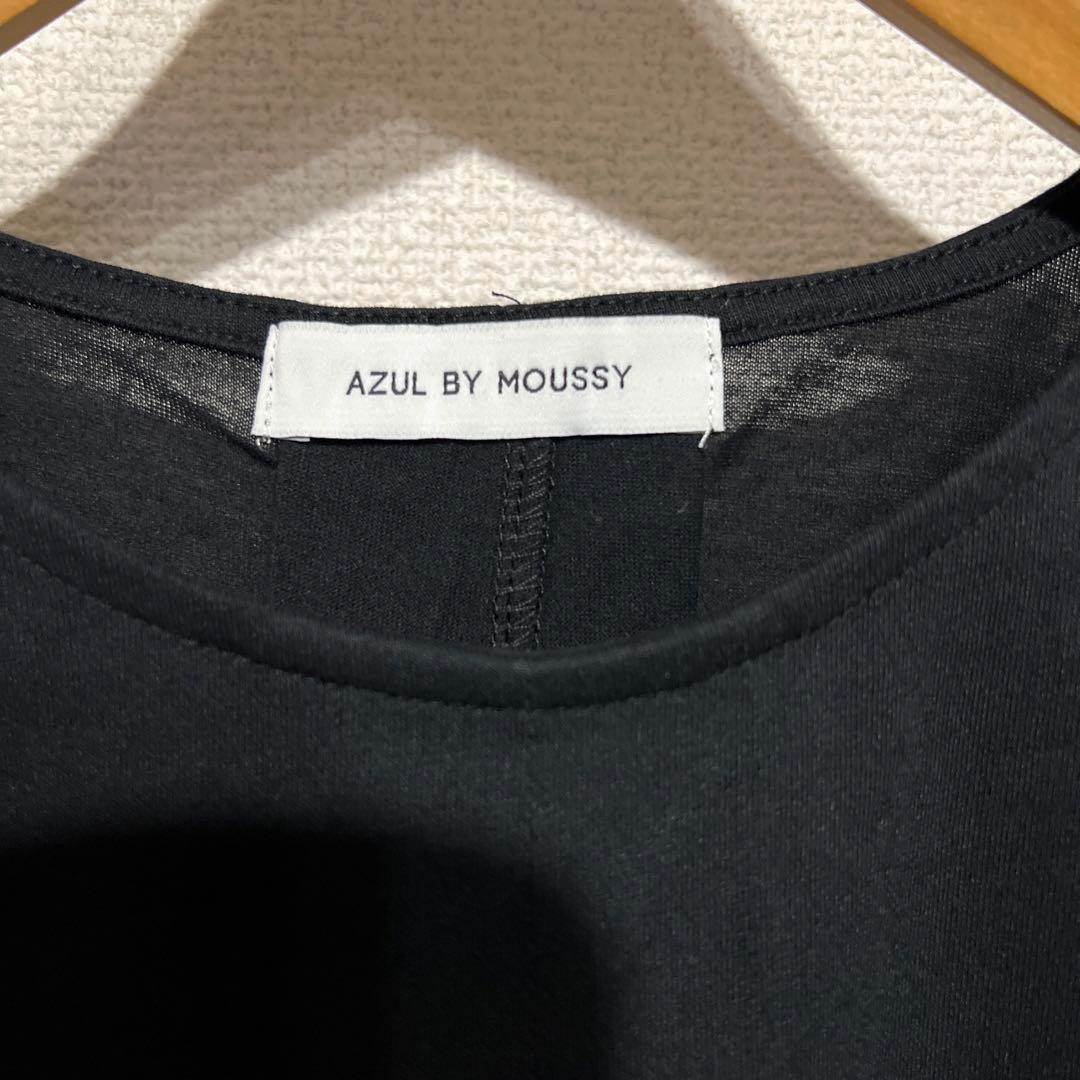 AZUL by moussy(アズールバイマウジー)のAZUL BY MOUSSY アズールバイマウジー　Tシャツ　ブラック　Mサイズ レディースのトップス(Tシャツ(半袖/袖なし))の商品写真