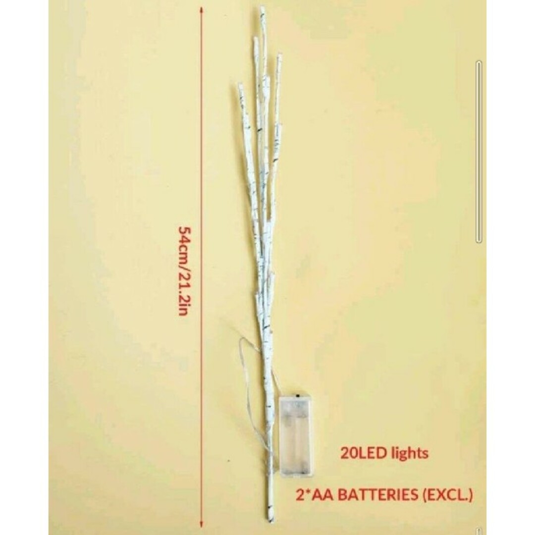 【新品・未使用】木の枝 型 インテリア ライト 20LED ダークブラウン 1本 インテリア/住まい/日用品のライト/照明/LED(その他)の商品写真