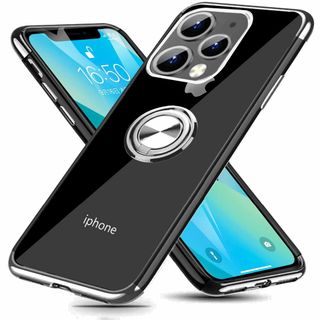 iPhone 13 Pro Max ケース リング付き クリア 透明 TPU 耐(その他)