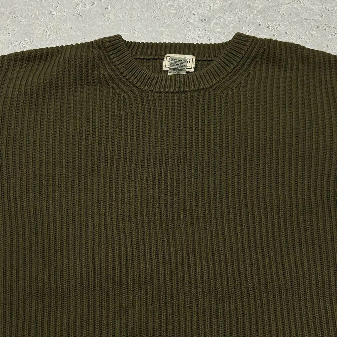 エルエルビーン L.L. Bean コットンニット リブ編み セーター グリーン23J4-68↓↓↓