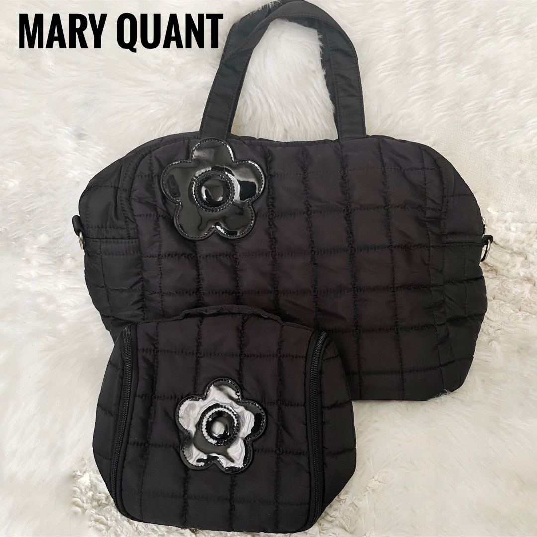 MARY QUANT✳︎キルティング　ボストン　ポーチ付トラベルバッグ | フリマアプリ ラクマ