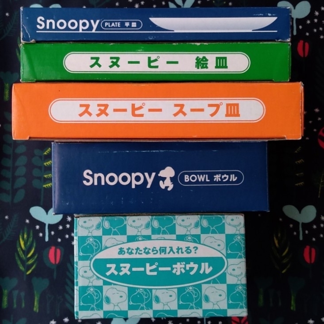 SNOOPY(スヌーピー)のPEANUTS スヌーピー ボウル プレート 平 皿 非売品 5個セット インテリア/住まい/日用品のキッチン/食器(食器)の商品写真