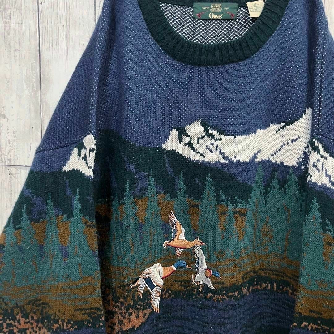 ヴィンテージ古着 ORVIS ゆるだぼオーバーサイズジャガードニット