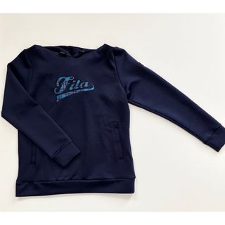 フィラ(FILA)の今季 フィラ Fila チェックロゴ入りフーディ ネイビー L(ウェア)