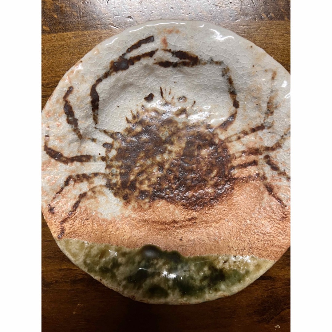 隆庵 皿 北大路魯山人 織部焼 織部蟹 銘々皿 陶芸 織部焼き 隆庵 皿 北大路魯山人 織部焼 織部蟹 銘々皿 陶芸 織部焼き