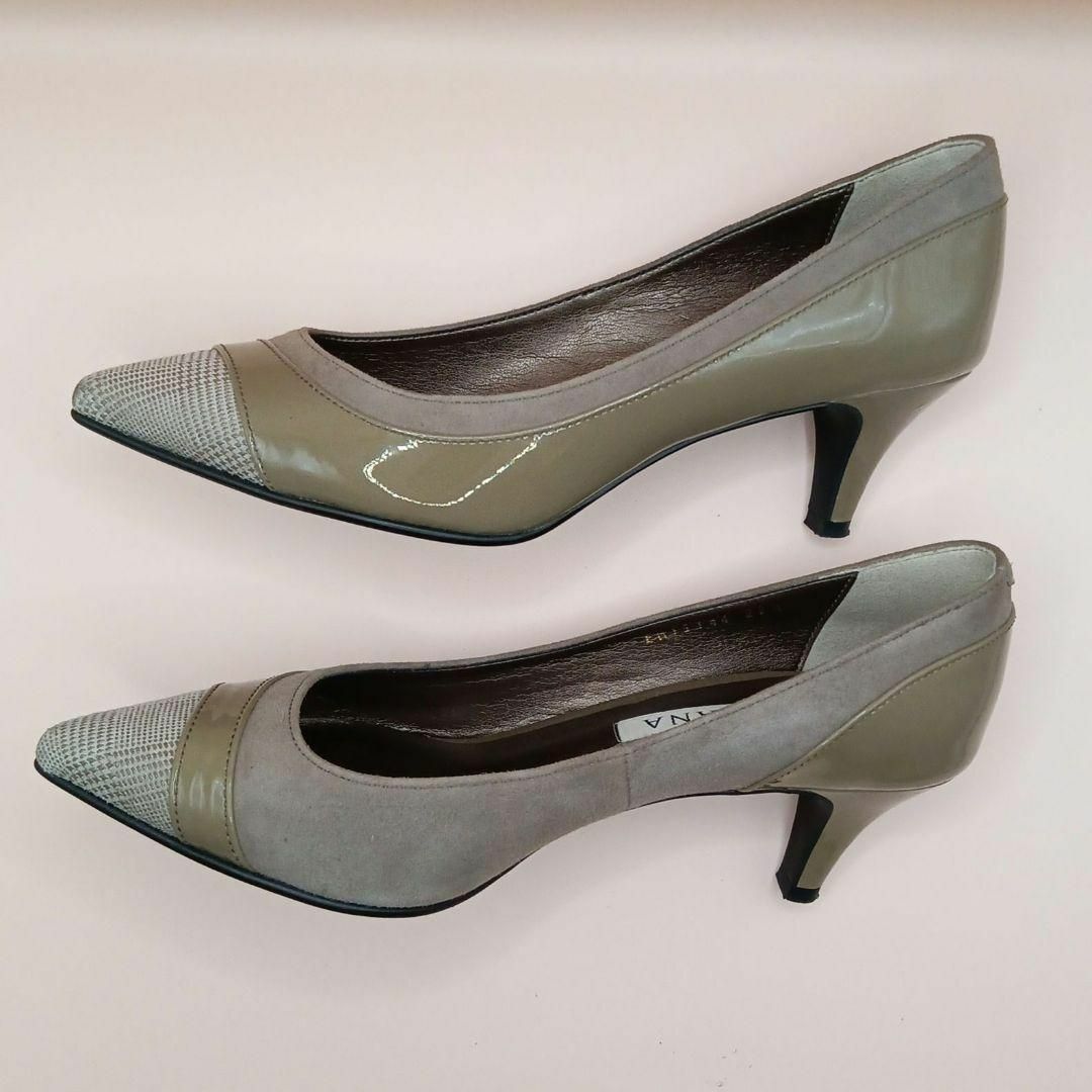 DIANA(ダイアナ)のDIANA　ダイアナ　パンプス　エナメル　スエード　ベージュ　22.5cm レディースの靴/シューズ(ハイヒール/パンプス)の商品写真