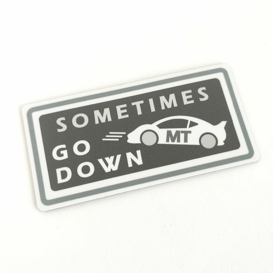 4.5×9cm【GO DOWN MT車 マグネットステッカー/シルバーグレー】 自動車/バイクの自動車(車外アクセサリ)の商品写真