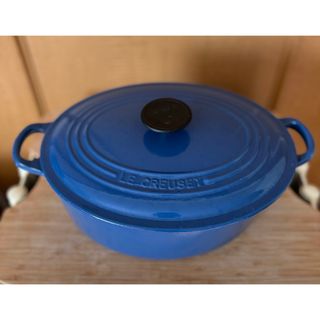 ルクルーゼ(LE CREUSET)のLE CREUSET ル・クルーゼ  27cm  オーバル　ブルー(鍋/フライパン)