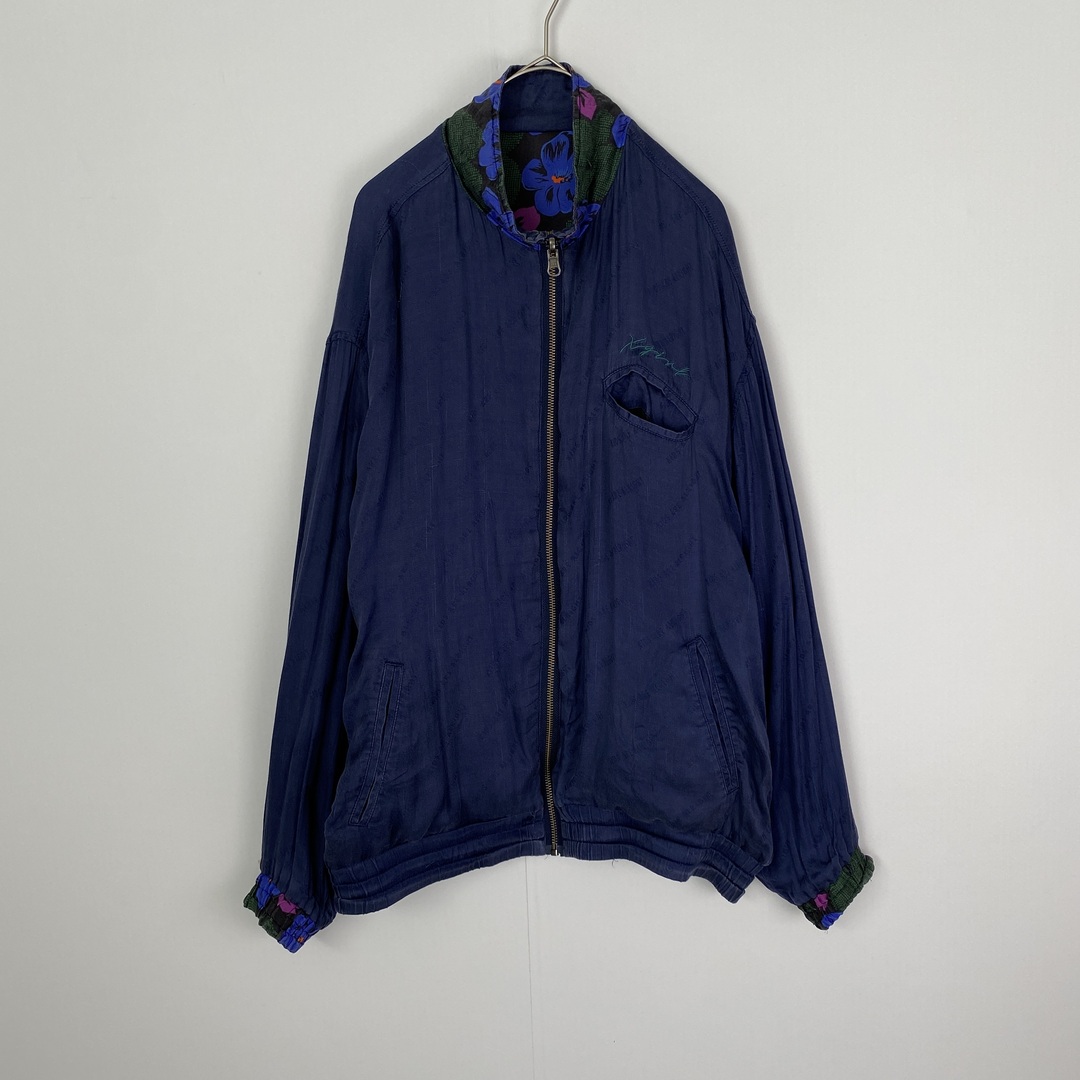 【ジャケット　リバーシブル　花柄　ネイビー　緑　紫　青　古着】 メンズのジャケット/アウター(その他)の商品写真