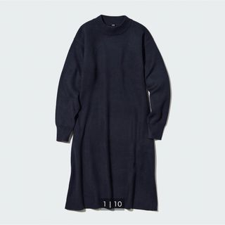 ユニクロ(UNIQLO)のUNIQLO スフレヤーンモックネックワンピース(ロングワンピース/マキシワンピース)