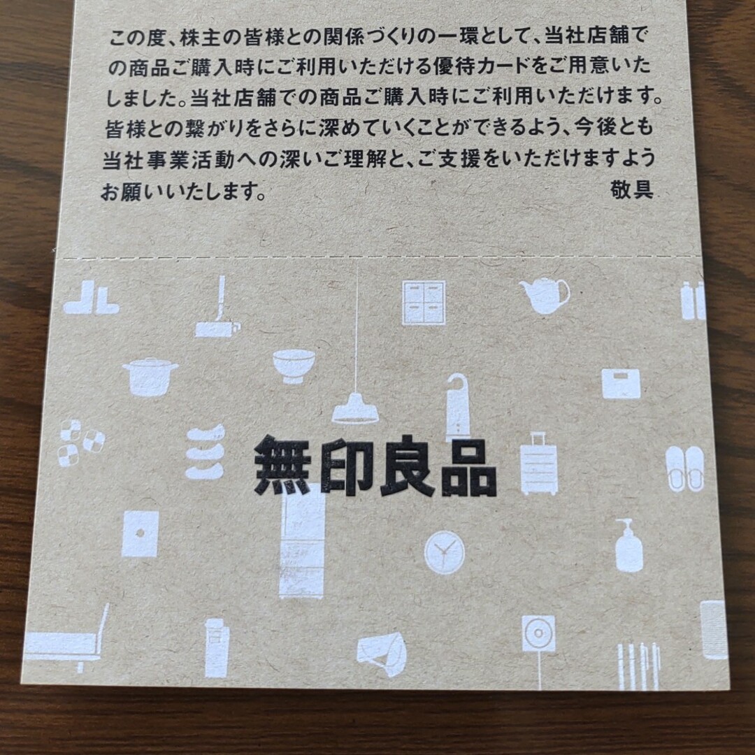 MUJI (無印良品)(ムジルシリョウヒン)の無印良品　株主優待　5%割引き チケットの優待券/割引券(ショッピング)の商品写真