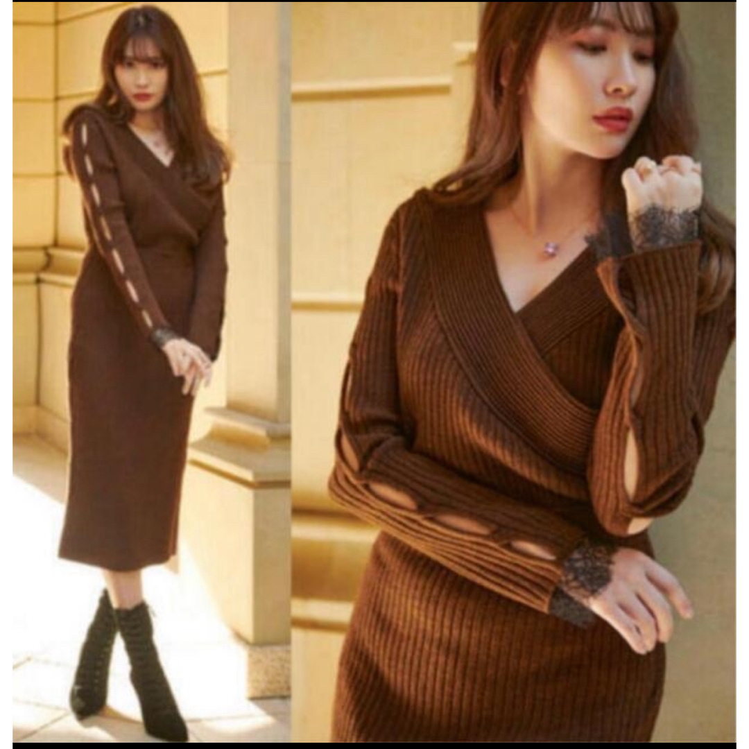 レディースHer lip to Wrap-Effect Knit Dress