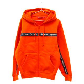 シュプリーム(Supreme)のSUPREME シュプリーム 19AW Text Stripe Zip Up Hoodie テキストストライプジップアップフーディ パーカー オレンジ(パーカー)