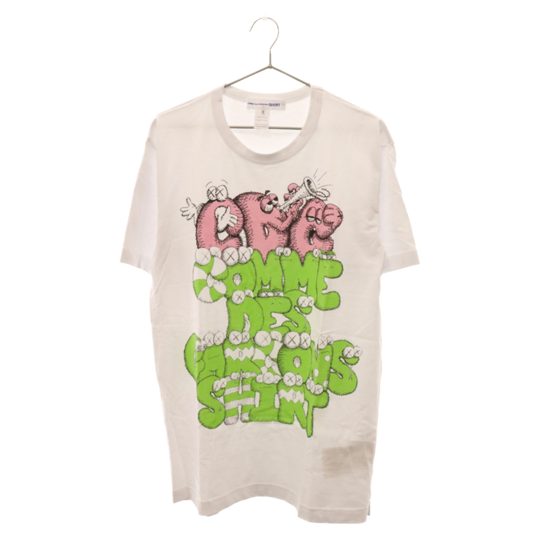 COMME des GARCONS(コムデギャルソン)のCOMME des GARCONS SHIRT コムデギャルソンシャツ 21AW KAWS T-shirt カウズ ロゴ プリント Tシャツ 半袖Tシャツ ホワイト/マルチ FH-T004 メンズのトップス(Tシャツ/カットソー(半袖/袖なし))の商品写真