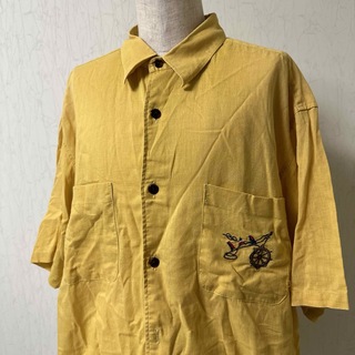 GIANFRANCO OTTAVIANI 胸元ワンポイントシャツ　半袖　日本製(シャツ)