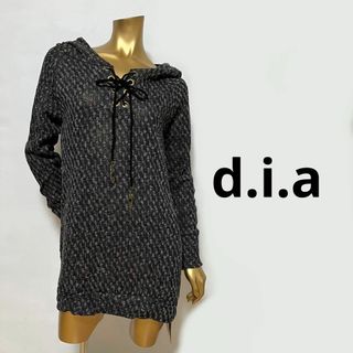 ダイア(d.i.a)の【3283】d.i.a フード付き ニット ワンピース F(ミニワンピース)