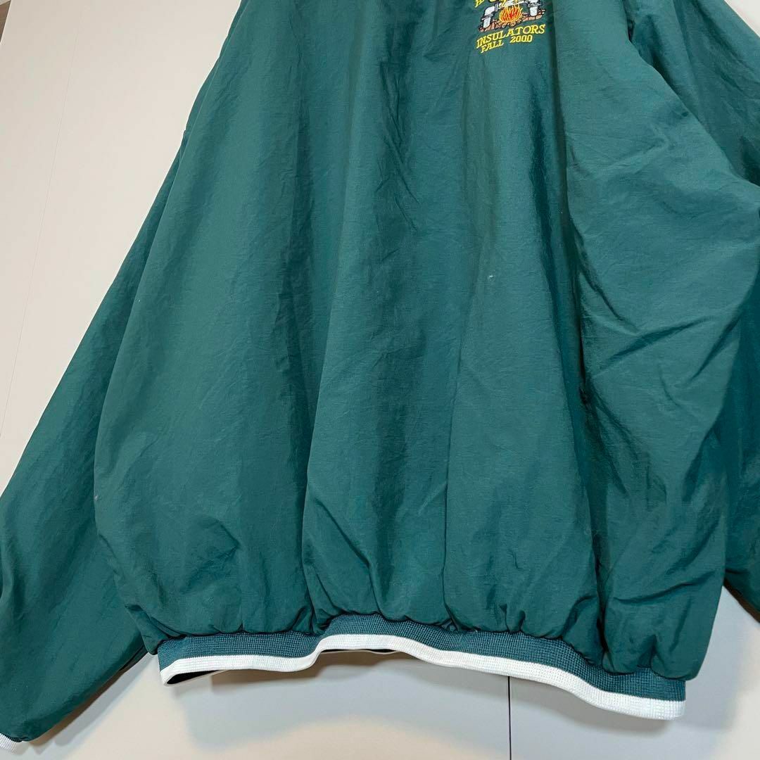 ビンテージ　ナイロンプルオーバー古着亀デザイン90s 一点もの　タートル緑長袖