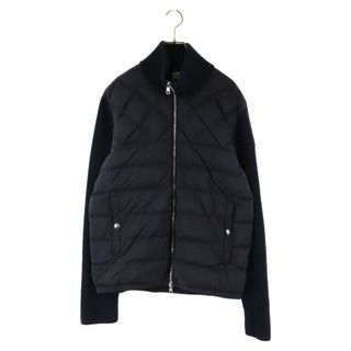 モンクレール(MONCLER)のMONCLER モンクレール CARDIGAN TRICOT F20919B51200 ニット切替 ジップアップダウンジャケット ネイビー(ダウンジャケット)