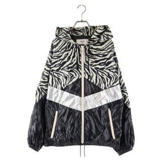 セリーヌ(celine)のCELINE セリーヌ 22SS Loose Cut Jacket With Zebra Look And Nylon Coating 2W537260Q コーティングナイロンゼブラルックルーズカットジャケット ロゴプリント(ナイロンジャケット)