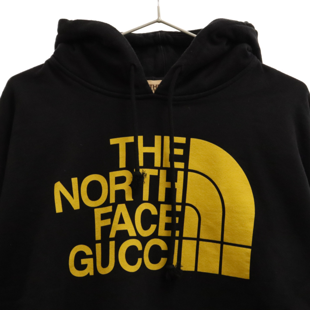 Gucci(グッチ)のGUCCI グッチ 21SS×THE NORTHFACE Logo Print Pullover Parka ザノースフェイス ロゴプルオーバーパーカー ブラック/イエロー 651724 XJDCM メンズのトップス(パーカー)の商品写真