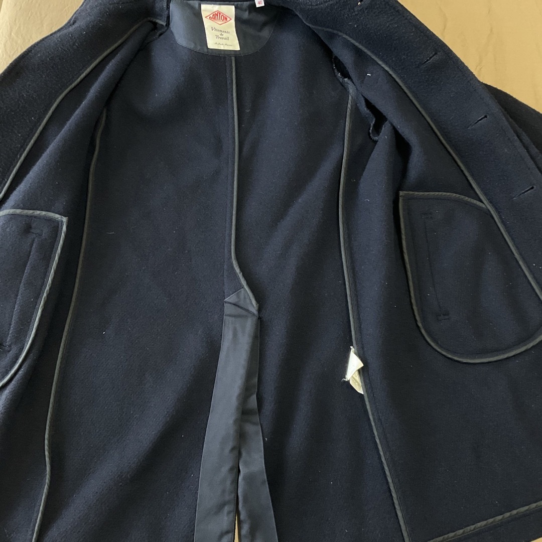DANTON(ダントン)のDANTON ダントン　ウールモッサ　ロング　コート　40 フード　ネイビー　紺 メンズのジャケット/アウター(ステンカラーコート)の商品写真
