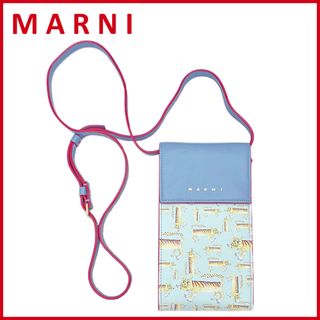 マルニ(Marni)の新品マルニMARNIスマホポーチお財布ポシェット ショルダーバッグ ブルー(ボディバッグ/ウエストポーチ)