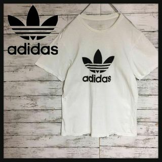 アディダス(adidas)の【希少トレフォイルロゴ】アディダス　ビックロゴTシャツ　90s銀タグ B130(Tシャツ/カットソー(半袖/袖なし))