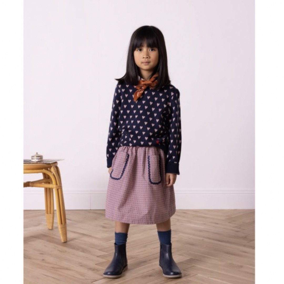 Bonpoint(ボンポワン)のBonton ボントン　ハート　ニット　4a キッズ/ベビー/マタニティのキッズ服女の子用(90cm~)(ニット)の商品写真