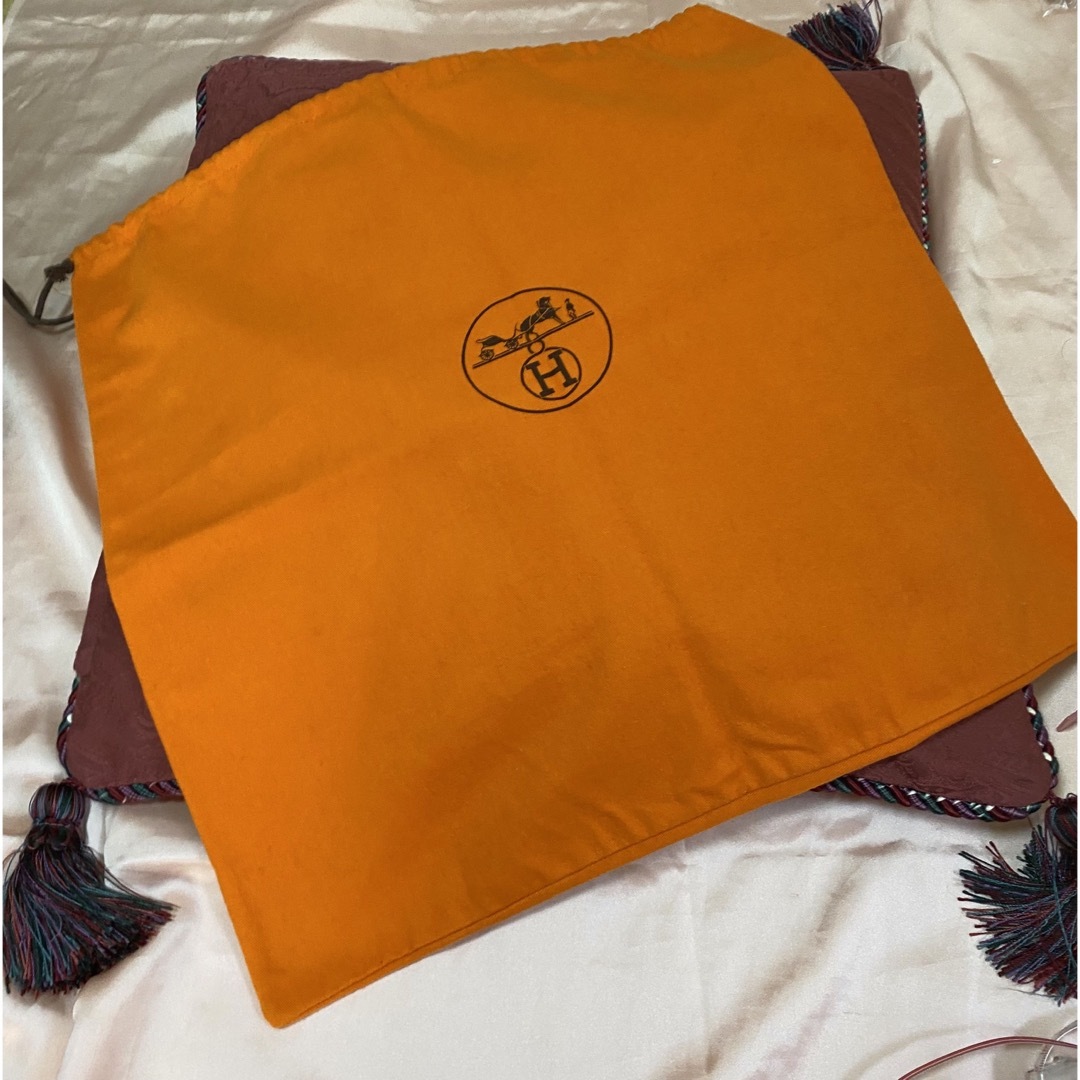 Hermes(エルメス)のエルメス 保存袋 収納袋　布袋　巾着袋  オレンジ  バーキン  バッグ収納 レディースのバッグ(ショップ袋)の商品写真
