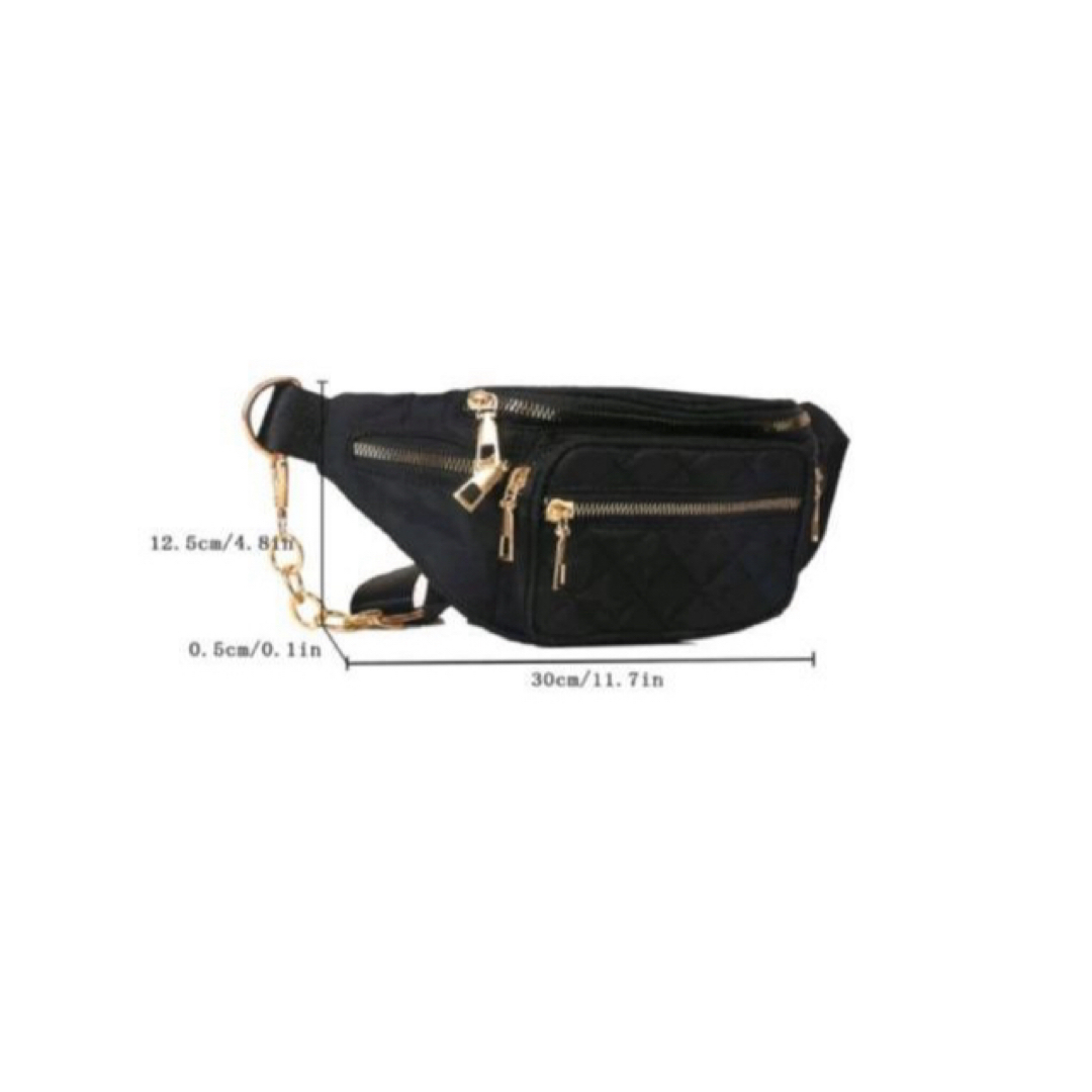 キルティング ウエスト バッグ ボディバッグ ブラック 黒  レディースのバッグ(ボディバッグ/ウエストポーチ)の商品写真