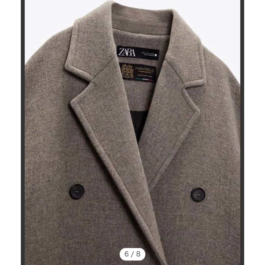 ZARA(ザラ)のZARA ザラ オーバーサイズ ウール ブレンドコート ブラウン レディースのジャケット/アウター(ロングコート)の商品写真