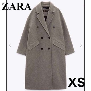 ザラ(ZARA)のZARA ザラ オーバーサイズ ウール ブレンドコート ブラウン(ロングコート)