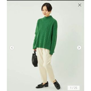 ユナイテッドアローズグリーンレーベルリラクシング(UNITED ARROWS green label relaxing)のgreen label relaxing オルマイパンツ　裏起毛　テーパード　白(カジュアルパンツ)