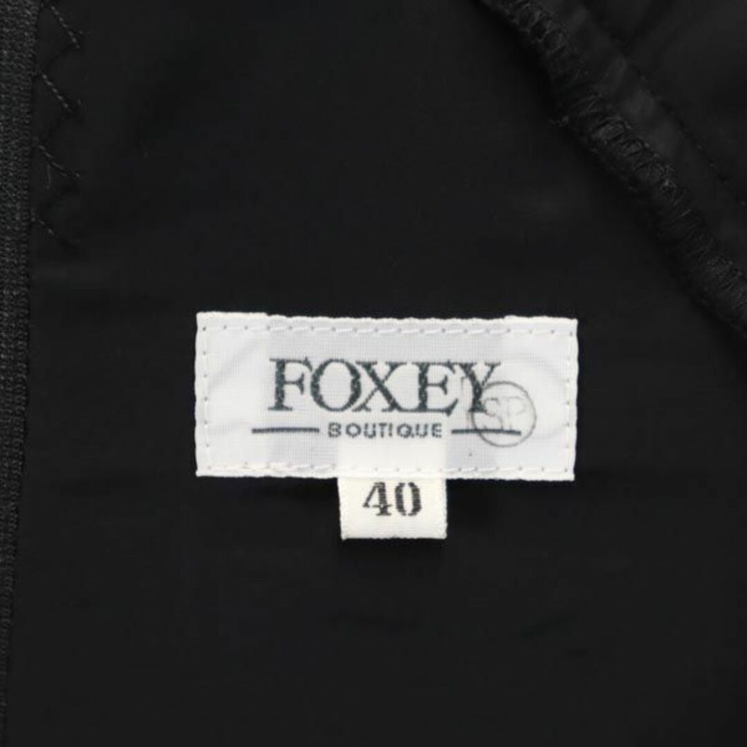 フォクシー カシミヤブレンド 半袖 ワンピース 40 ブラック系 FOXEY バックジップ レディース  【231210】詳細説明文