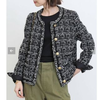 アパルトモンドゥーズィエムクラス(L'Appartement DEUXIEME CLASSE)のL'Appartement Tweed Jacket(Linton)(ノーカラージャケット)