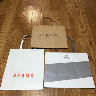 ビームス(BEAMS)のビームス　ナノユニバース　ラルフローレン　紙袋　ショップ袋　3枚(ショップ袋)