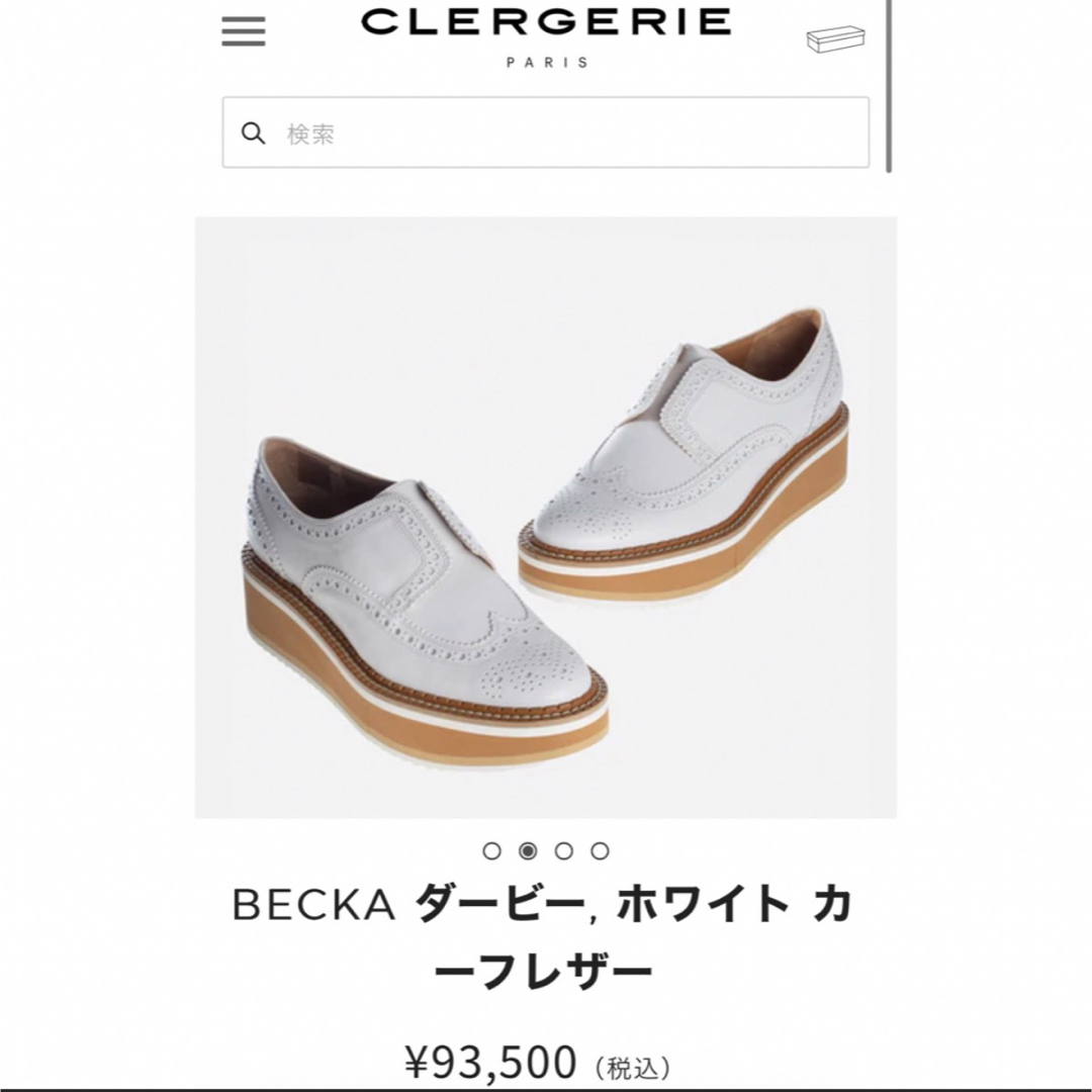 靴/シューズCLERGERIE ダービー ホワイト カーフレザー 35