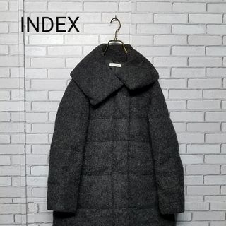 インデックス(INDEX)の【INDEX】インデックス　ダウンコート　グレー　ウール　ボリュームカラー(ダウンコート)