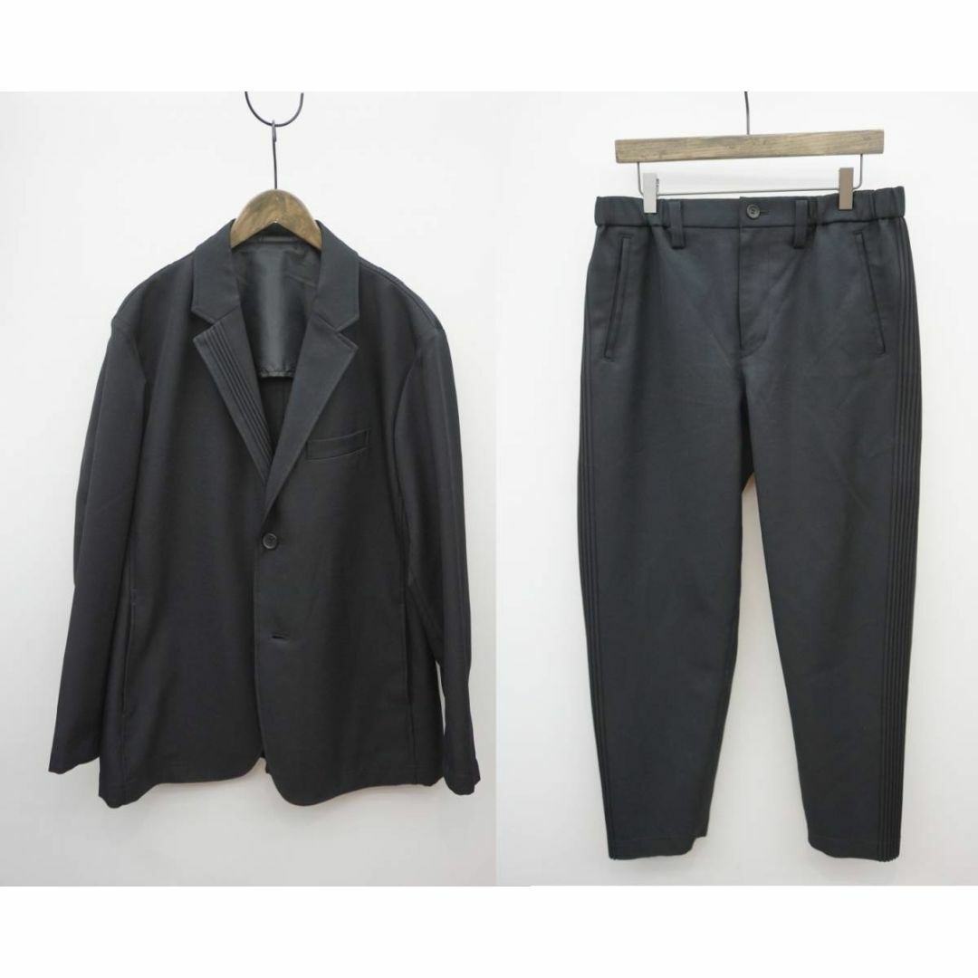 日本製サイズ新品 ISSEY MIYAKE MEN プリーツ セットアップ黒1115N▲