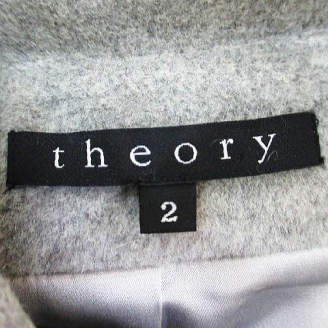 theory(セオリー)のセオリー theory ロングコート カシミヤ混 2 グレー 灰 裏地 2P  レディースのジャケット/アウター(その他)の商品写真