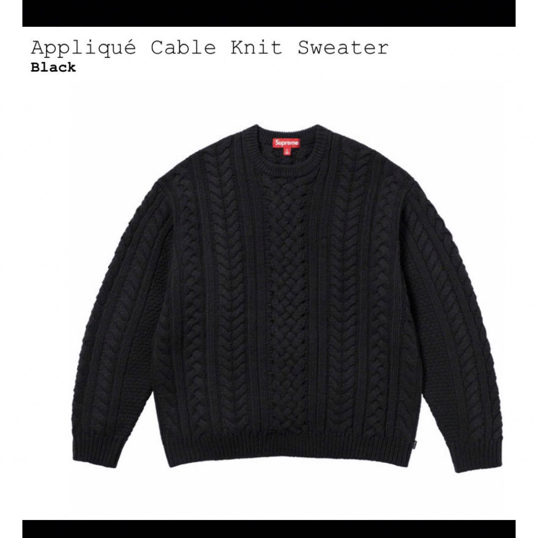 新年限定価格supreme Applique Cable KnitSweaterメンズ