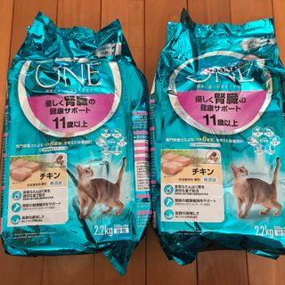 ネスレ(Nestle)のピュリナワン猫　優しく腎臓の健康サポート　11歳以上チキン2.2kg 2袋(猫)