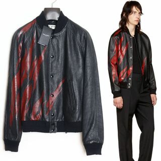 サンローラン(Saint Laurent)のSAINT LAURENT PARIS 17AW FLAME TEDDY 42(レザージャケット)