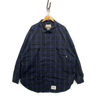 ダブルタップス(W)taps)のWTAPS ダブルタップス 21SS WCPO LS/COPO, RIPSTOP TEXTILE. COOLMAX チェックシャツ 長袖 ネイビー系 4＝XL  正規品 / 32747(シャツ)