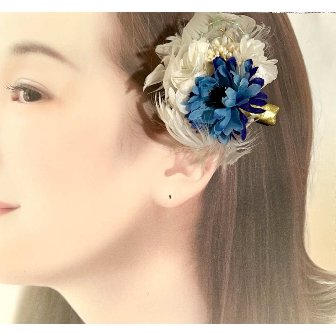 «398»コサージュand髪飾り ハンドメイドのアクセサリー(コサージュ/ブローチ)の商品写真