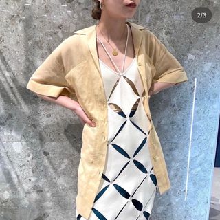 ルシェルブルー(LE CIEL BLEU)のIRENE diamond slit knit dress ふじあみさん着用(ニット/セーター)