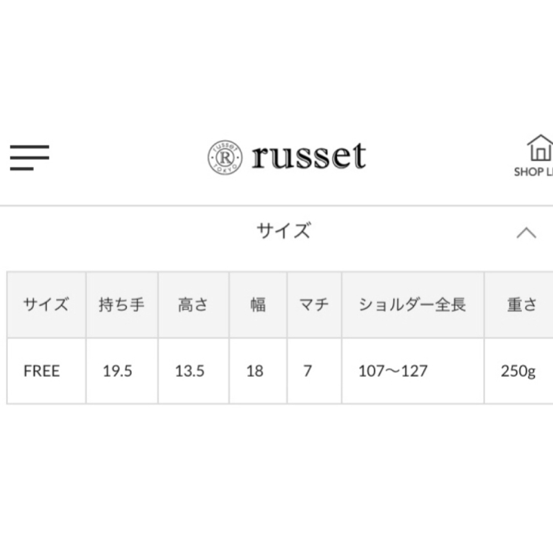 Russet(ラシット)の【ダブルりり様ご専用】新品　ラシット　マイクロショルダーバッグ　タグ付き レディースのバッグ(ショルダーバッグ)の商品写真